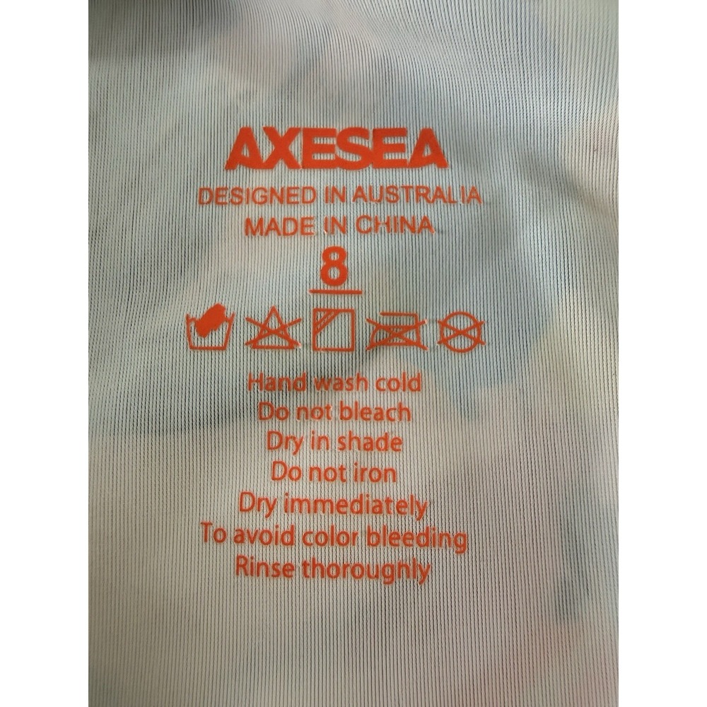 Axesea Swimsuit Womens 8 Rash Guard UPF50+ Long Sleeve One Piece Ruched Zip New - Picture 4 of 10
